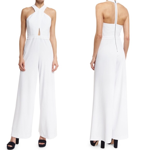 Alice + Olivia Pants - Alice+Olivia Trinity Cross-Front Wide-Leg Jumpsuit